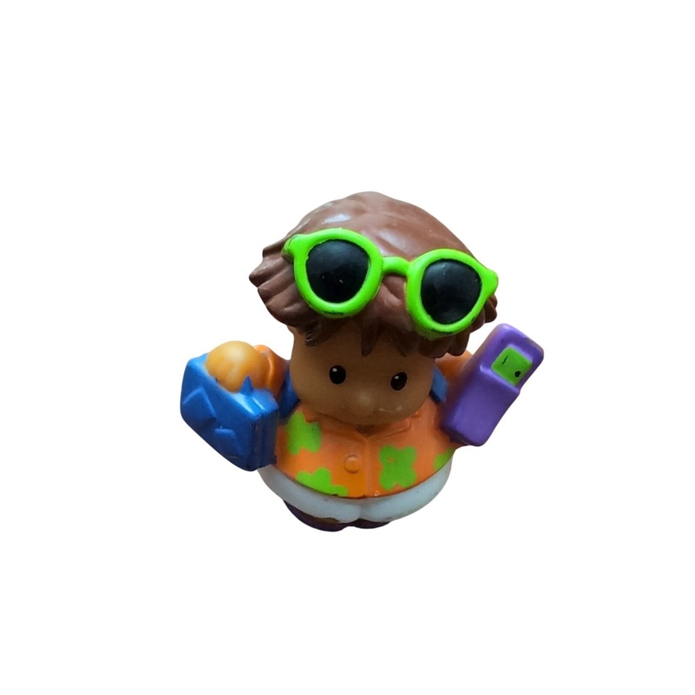 Little People Fisher Price Tourist Orange‎ Shirt Suitcase Sunglasses Toy Figure